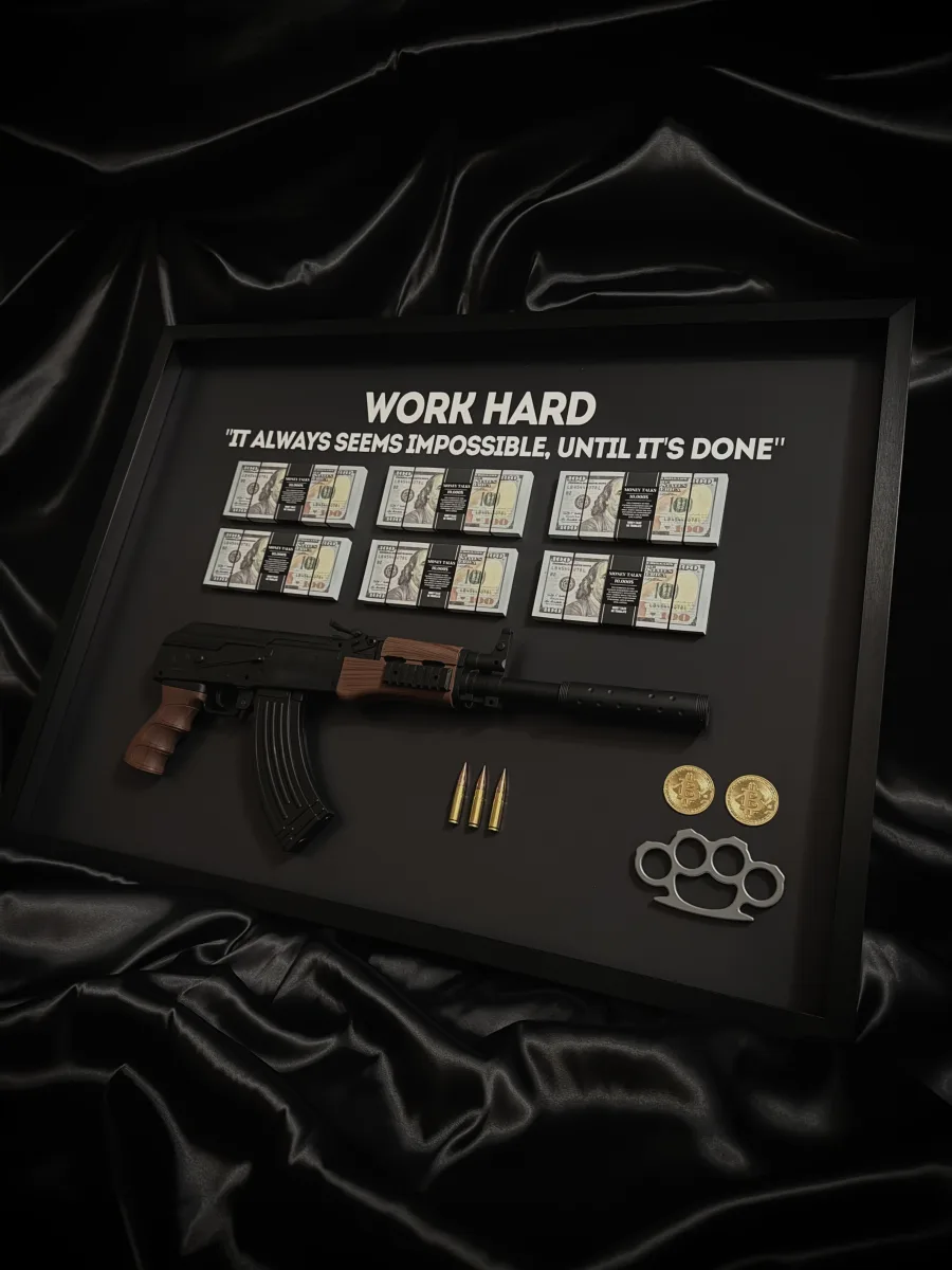Work Hard Frame — handmade in Tbilisi by Money Talks